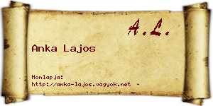 Anka Lajos névjegykártya